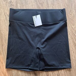 Bandier High Waist Black Biker Shorts Size L NWT Sculpting